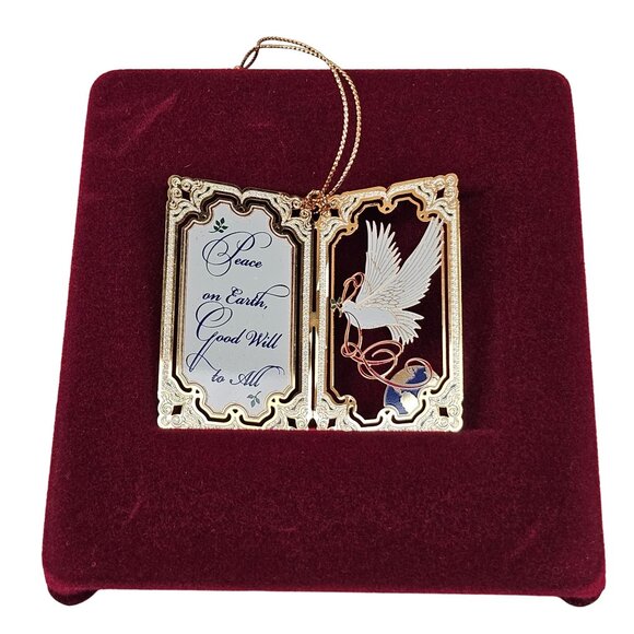 Baldwin Ornament Brass Everyday Expressions Peace Good Will To Men Christmas - Picture 3 of 12